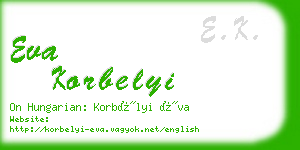 eva korbelyi business card